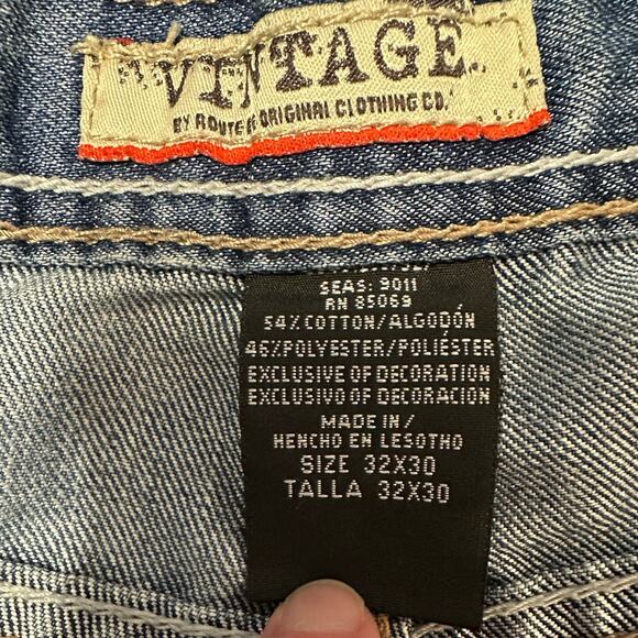Vintage by Route 66 Slightly Distressed Wide Leg Jeans Size 32x30 - Picture 3 of 9